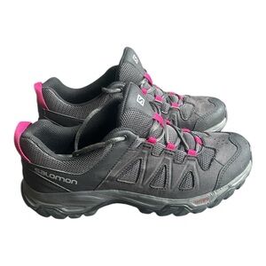 Salomon Contagrip Ortholite Black Hiking Trail Shoes Sneakers Women size 9.5